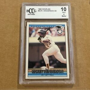 1992 Donruss Rickey Henderson Beckett 10 Card